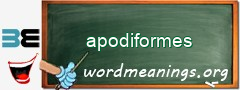 WordMeaning blackboard for apodiformes